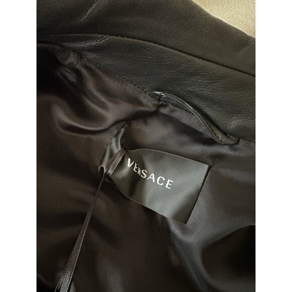 Versace Men's Blouson Leather Jacket Black 40 US (50 Euro) IT 1012178 NWT $3600 - Picture 11 of 16